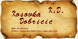 Kosovka Dobričić vizit kartica
